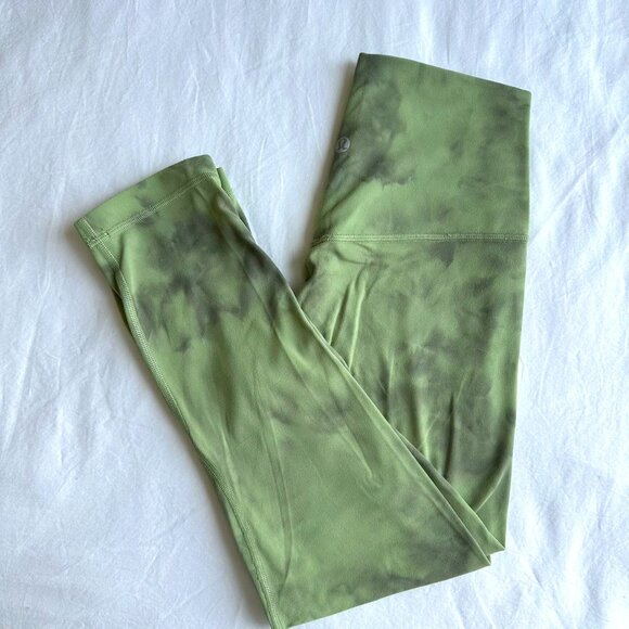 Lululemon Align Pant Crop 21" Diamond Dye Diamond Dye Vista Green Medium Olive - Picture 3 of 6